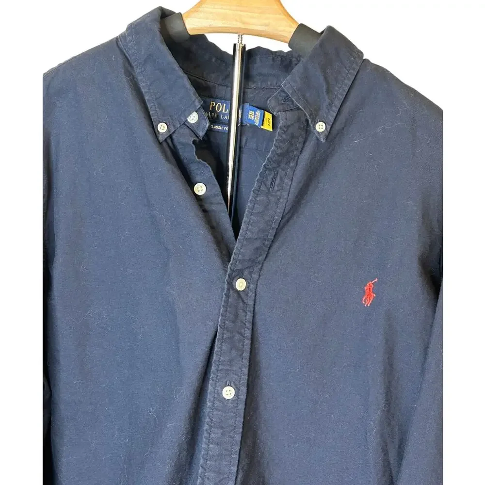 Vintage Polo Ralph Lauren Blake Navy long sleeve button down mens xxl